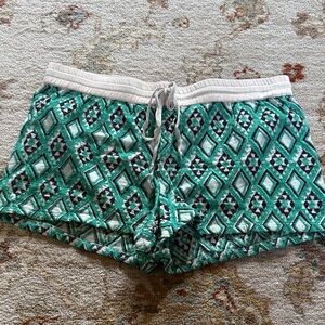 Chelsea and Violet Green Geometric Patterned Shorts